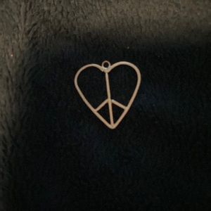 Silver peace and heart pendant